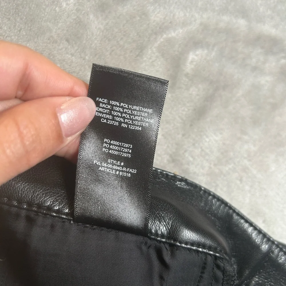 Aritzia Wilfred Sleek Black Straight Leg faux leather Jeans - Picture 9 of 11